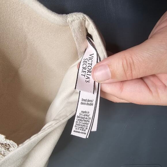 Victoria's secret tan nude racerback lined demi bra front close padded 32DD - Picture 6 of 7